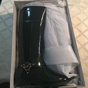 Michael Kors Hunter Green tall rain boots