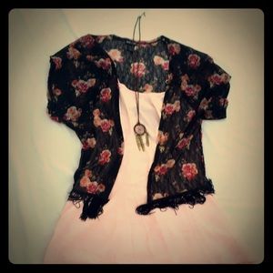 🔴SOLD🔴 Pink dress with Lace Cutouts on the side