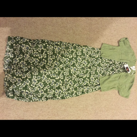 Sleeveless dress and light weight sweater