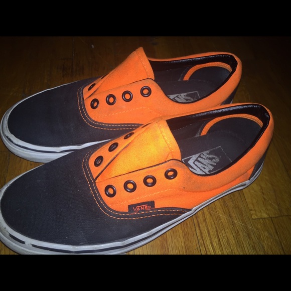 Vans Shoes Orange And Black Vans Poshmark