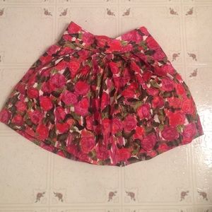 fluffy rose print skirt tutu style