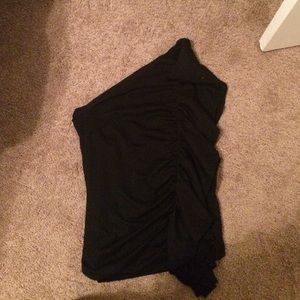 One shoulder ruffled blouse