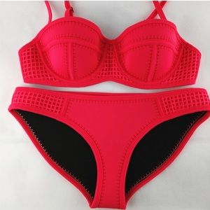 XL Hot Pink Neoprene Women's Bikini