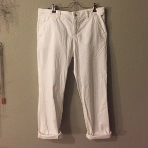 Anthropologie soft white cropped jeans
