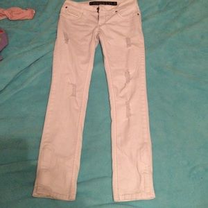 White ripped jeans