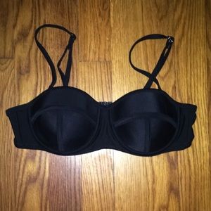 Women's Brazilian Padded Black Bikini Top