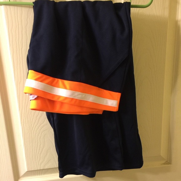 Navy/white/hunter orange 3x workout capris.