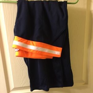 Navy/white/hunter orange 3x workout capris.