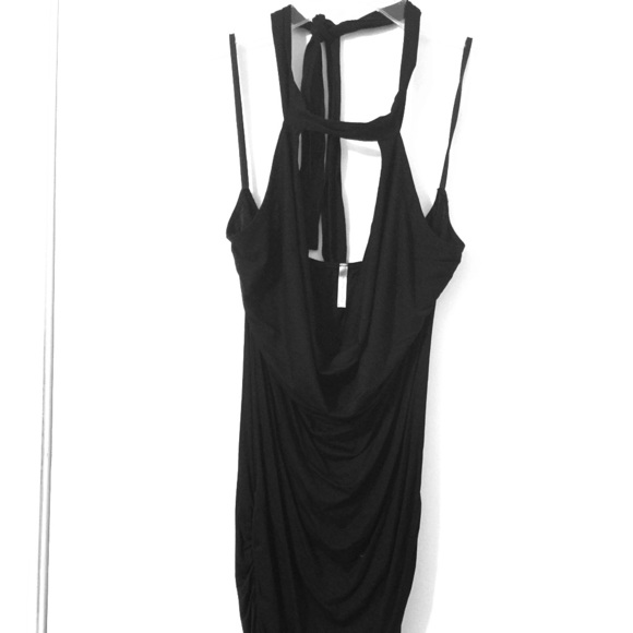 Black slinky fitted dress