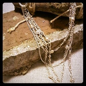 4 tier metallic necklace