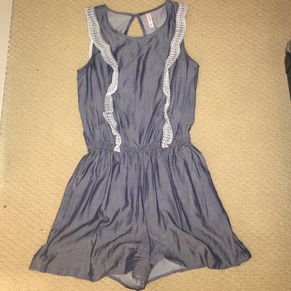 Chambray & Lace Romper