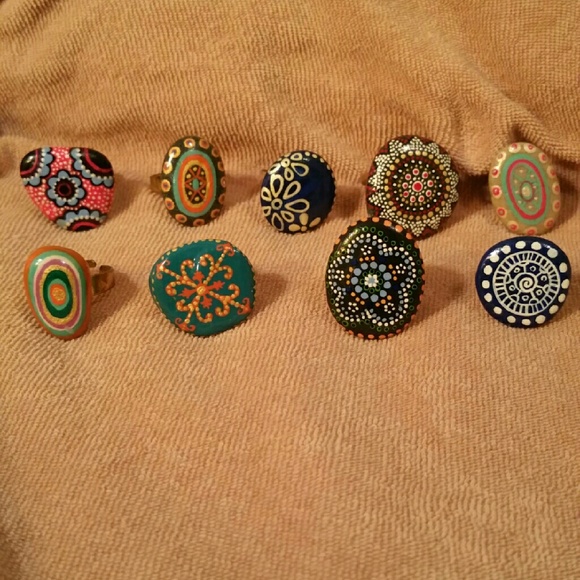 Hand Painted Rings - Picture 3 of 4