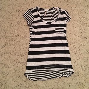 High to low stripped  tee