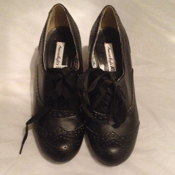 Black Oxford style heels