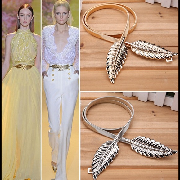 PRICE SLASH - Sophisticated Gold Leaf Belt - Picture 4 of 4