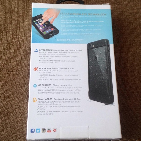 NEW LIFEPROOF NÜÜD WATERPROOF CASE iPhone 6 Black - Picture 2 of 4