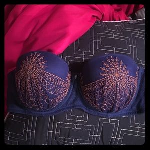 NWOT Gold Detail Navy Blue Bra from Adore Me