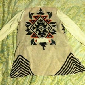 Billabong native Aztec tribal print long sweater