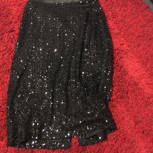 Black sequin skirt