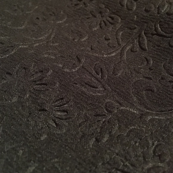 Strapless Black Mini Dress w/Floral Emboss Detail - Picture 2 of 4