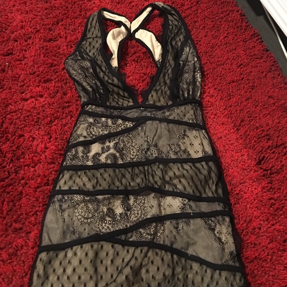 Bebe mesh black dress