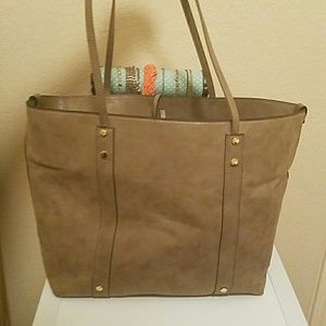Aldo faux suede taupe tote **2 bags in 1**