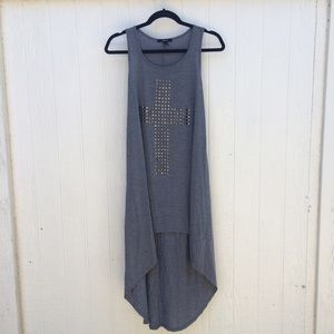 Forever 21 Gray High Low Studded Cross Dress
