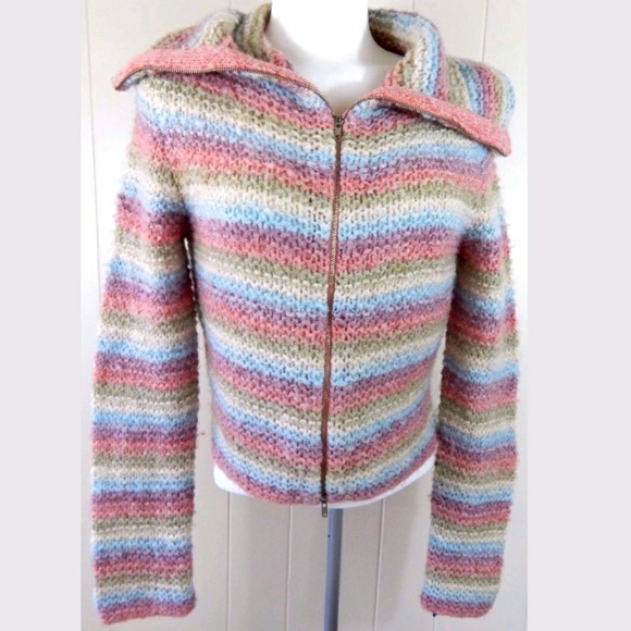 Free People Sweaters - Free People Rainbow Stripe Crop Retro Sweater