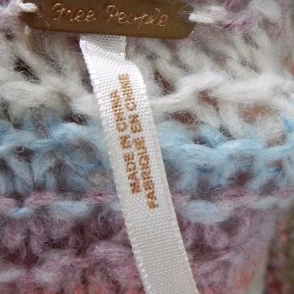 Free People Rainbow Stripe Crop Retro Sweater - Picture 3 of 3