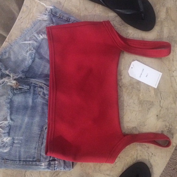 💋Oh My Love plunge front red crop top 💋 - Picture 2 of 4