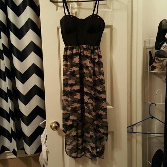 Camouflage hi/low dress medium