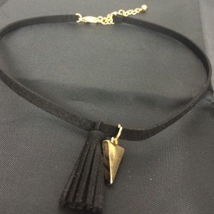 Leather Arrow Tassel Choker