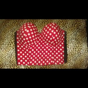 Red and White Polka Dot Corset