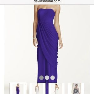 David's Bridal Purple Bridesmaid Dress