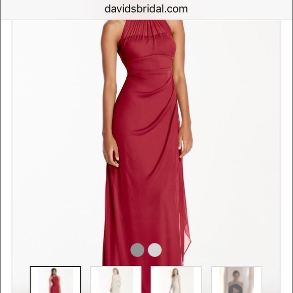 David's Bridal Red Bridesmaid Dress
