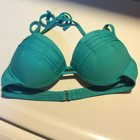 Padded Turquoise Push Up Bikini Top