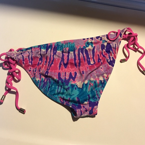 Billabong Snake Print Bikini Bottom w/ Side Ties