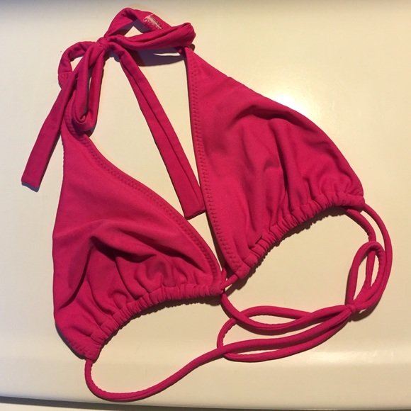 Hot Pink Halter Bikini Top