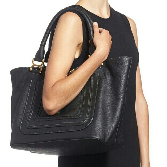 *sold* Chloe "marcie new" leather black tote - Picture 3 of 4