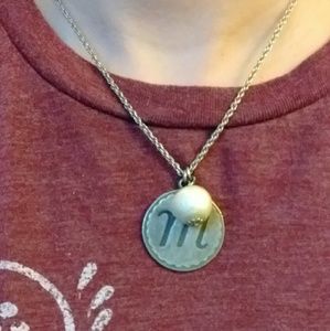 John Wind Sorority Gal Monogram Necklace w pearl