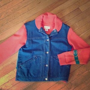 Vintage 1980s Pendleton Denim/Sweater Cardigan