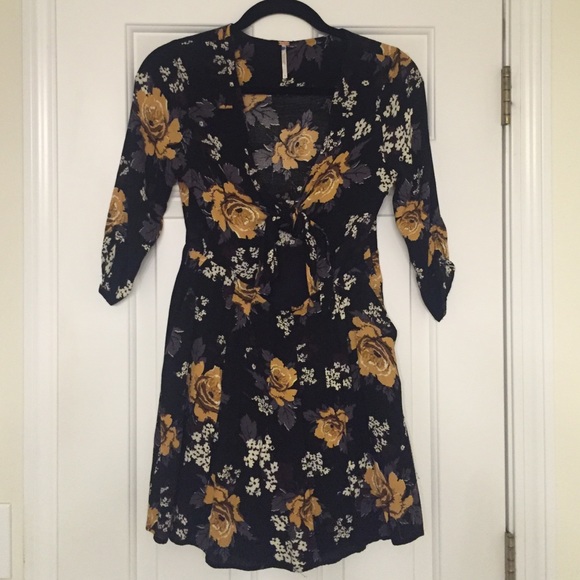free people floral tie dress with pockets