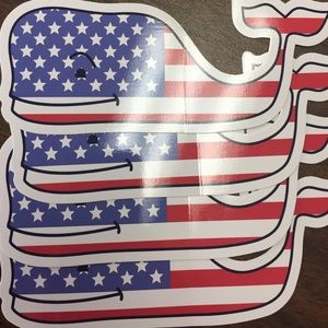 Vineyard Vines American flag whale stickers