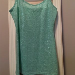 Buckle BKE Sequin Turquoise Tank Top MED