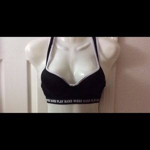 "Work Hard Play Hard" Sports Bra