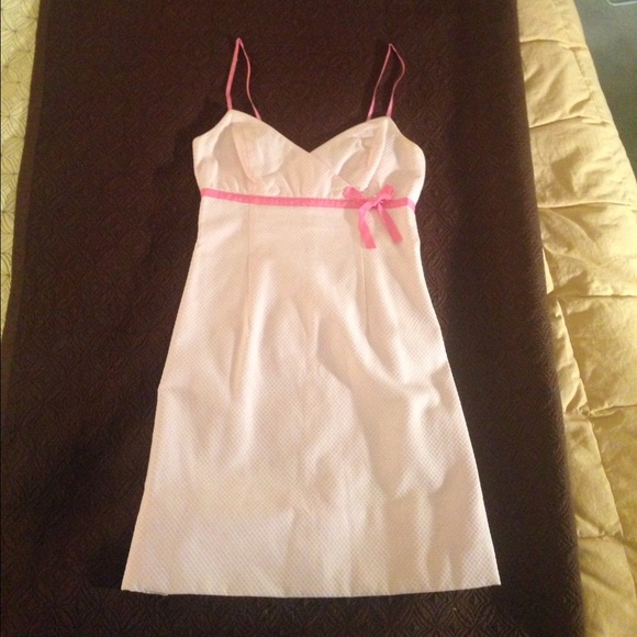 Pink sundress with hot pink ribbon detail