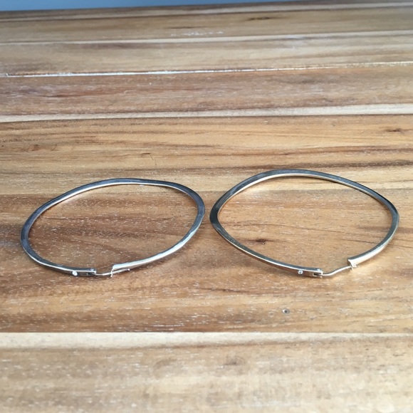 Sterling silver gold tone large hoop earrings