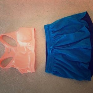 Sports bra and shorts