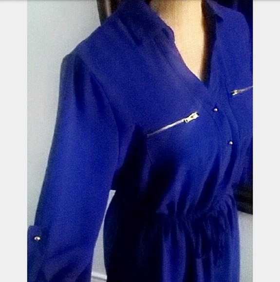 Dresses & Skirts - SOLD IN BUNDLE Royal Blue Chiffon Dress drawstring