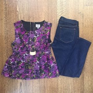 Beautiful floral peplum top